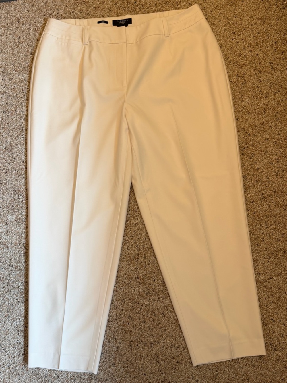Talbots Cream Straight-Leg Dress Pants